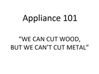 Appliances  101